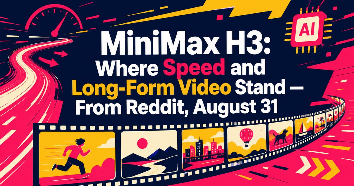 MiniMax H3: gdje smo sa brzinom i duljim videozapisima — s Reddita, 31. kolovoza